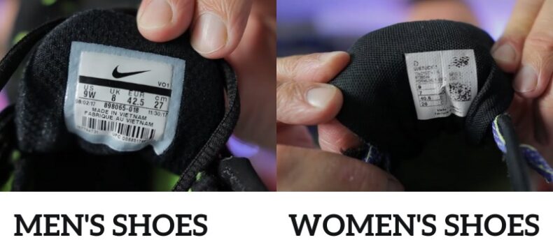 Difference between women's tennis shoes and men's tennis shoes