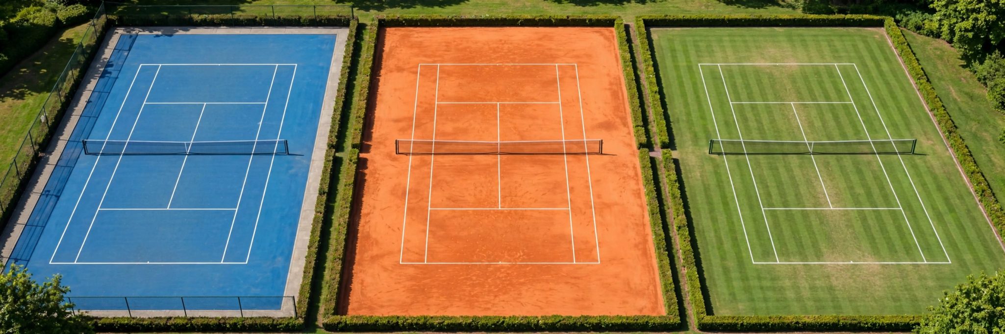 Hard court versus clay court versus grass court
