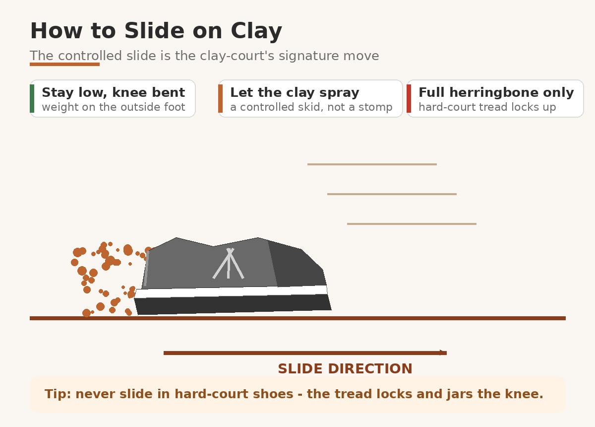 Tennis shoe fit and sizing guide for clay courts