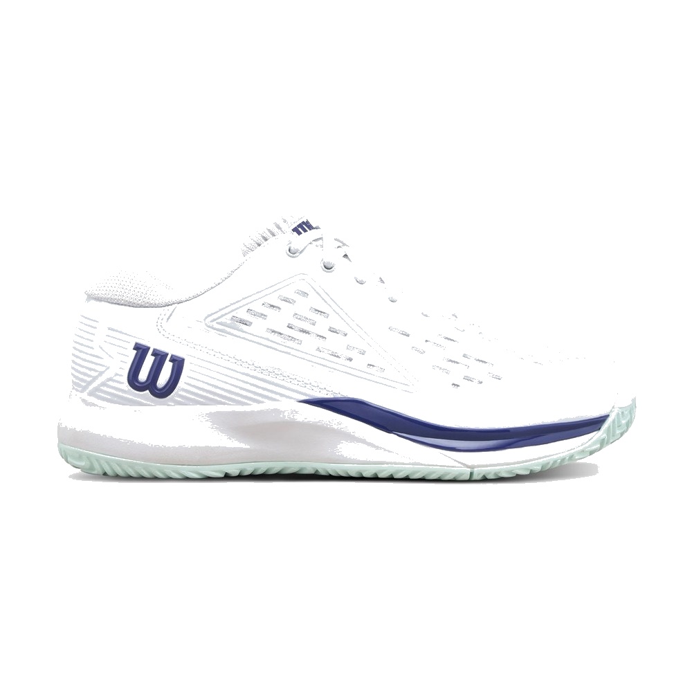 Wilson Kids Rush Pro Ace tennis shoe, side view on white background.